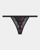 Confessions Thong in SNAKE PRINT/BLACK. Flat lay front view