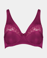 Classic Underwire Underwire Bra in BEAUJOLAIS. Flat lay front view