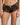 Model wears Oasis Glow French Knicker in BLACK. On body front view
