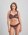 Nova Rosa Contour Bra in PLUM PERFECT. Flat lay back view