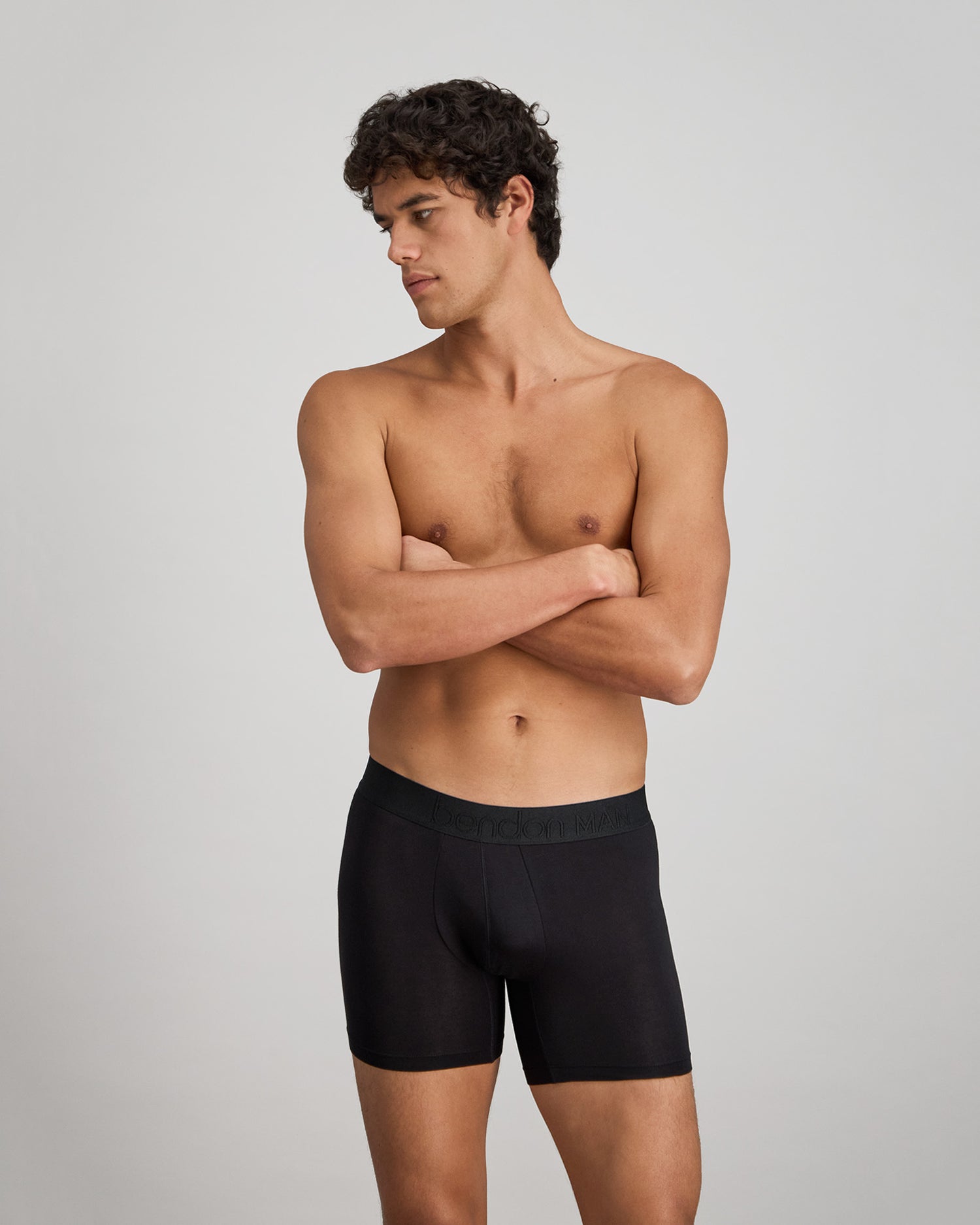 Bamboo Mens Trunk in BLACK. Feature shot
