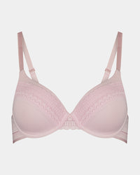 Angelica Contour Bra in PALE LILAC. Flat lay front view