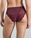 Model wears Laurel High Cut Brief in FIG. On body back view