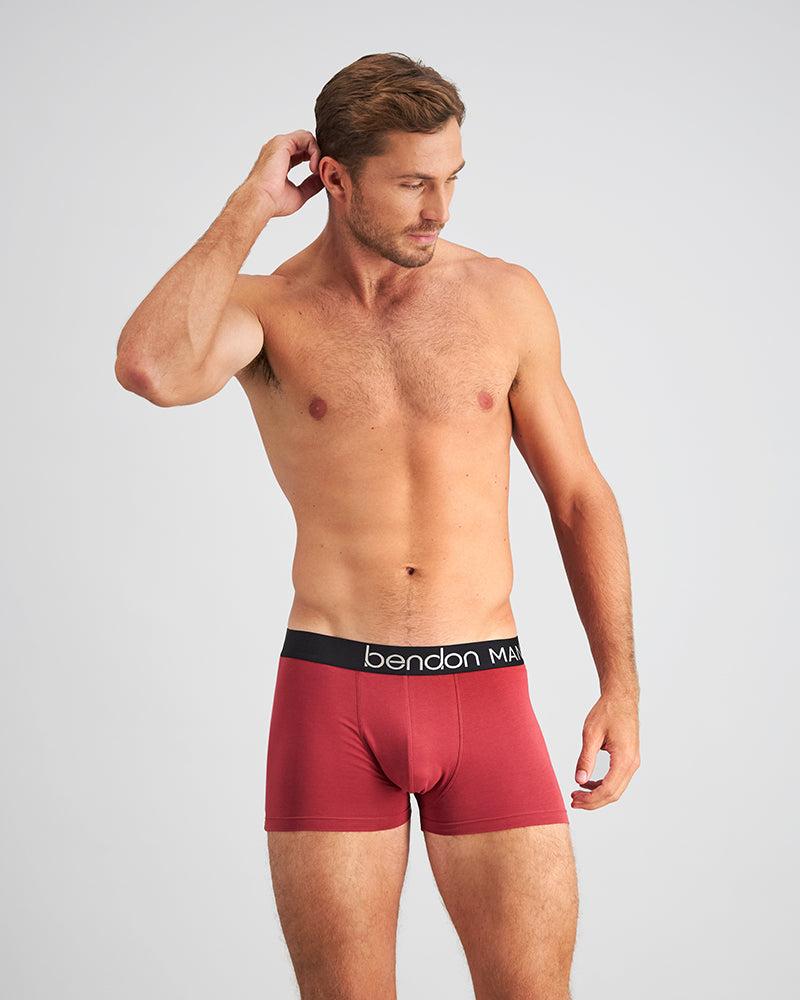 Everyday Essential Mens Trunk in TIBETAN RED. Feature shot