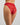 Tinsel Tease High Cut Brief in SALSA. Flat lay back view