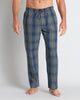 Model wears Lounge Long PJ Pant in ALOE CHECK. On body front view
