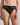 Model wears Aria High Cut Brief in BLACK. On body front view