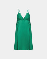 Evelyn Chemise in ULTRAMARINE GREEN. Flat lay front view