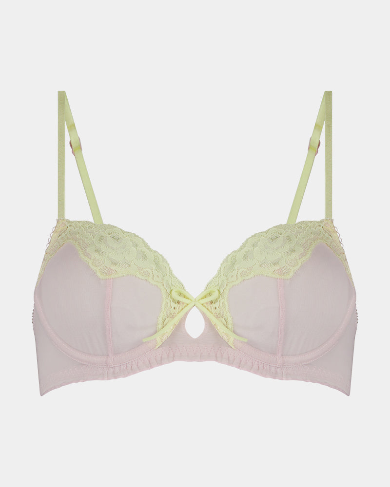 Dreamer Underwire Bra in PALE LILAC. Flat lay front view