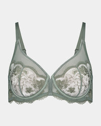 Romilly Underwire Bra in ICEBERG GREEN. Flat lay front view