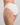 Model wears Coral High Cut Brief in WHITE. On body side view