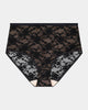 Lace Sculpt Full Brief in BLACK. Flat lay front view