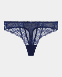 Sofia Thong in Medieval Blue. Flat lay front view