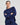 Relaxed Rib Long Sleeve Pj Top in NAVY BLAZER. Flat lay back view