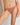 Model wears My Fit Lace Thong in CINNAMON. On body front view