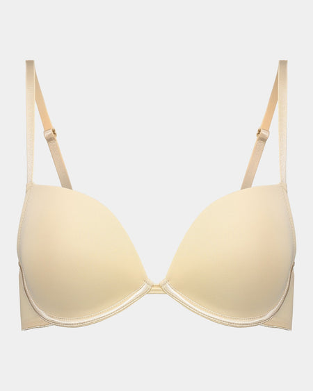 Model wears Body Basics Push Up Bra in AMERICAN NUDE. On body front view