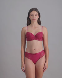 model-poses-in-red-lingerie-set