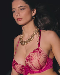 model poses in heritage contour bra